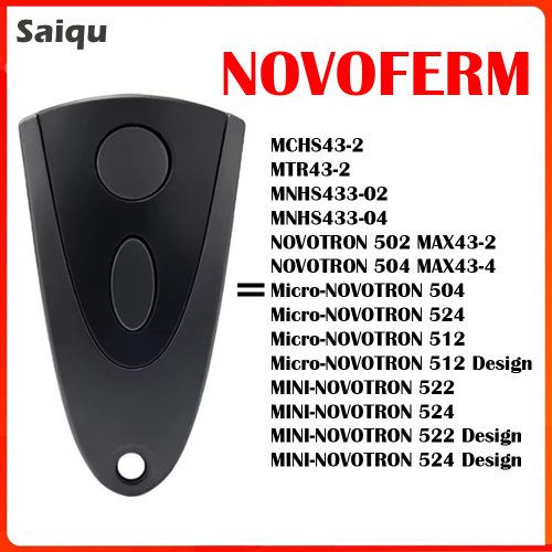 Zdjęcie Pilot bezprzewodowy 433 MHz do drzwi garażowych Novoferm Mini Novotron 522 i 524 – zabezpieczenie z kodem rolling, łatwe sterowanie zdalne