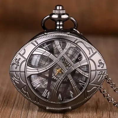 Image de Montre de Poche Vintage Bronze - Design Yeux Unique