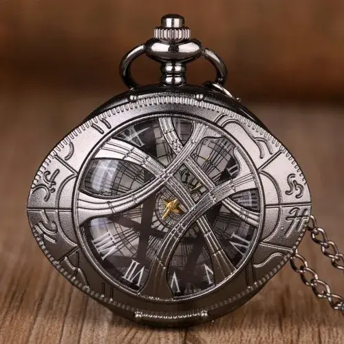 Image de Montre de Poche Vintage Bronze - Design Yeux Unique