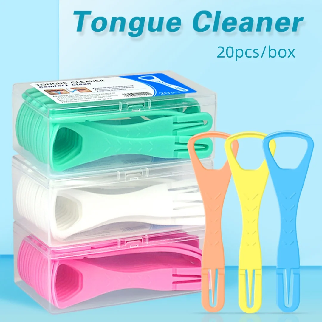 Imagen de Raspador de Lengua Plegable de Doble Cara con Palillo de Dientes – Pack de 20 Unidades para Higiene Bucal Natural y Efectiva