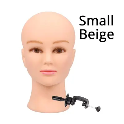 Image de Tête de Mannequin Chauve avec Pince - Idéale pour Perruques et Maquillage