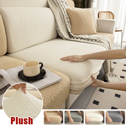 Image de Housse de Canapé en Peluche Épaisse - Universelle & Lavable