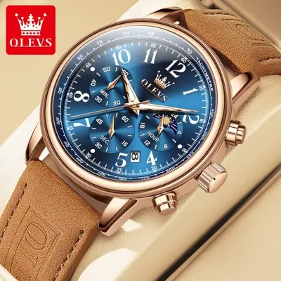 Image de Montre Homme Chronographe Étanche avec Phase de Lune - Olevs
