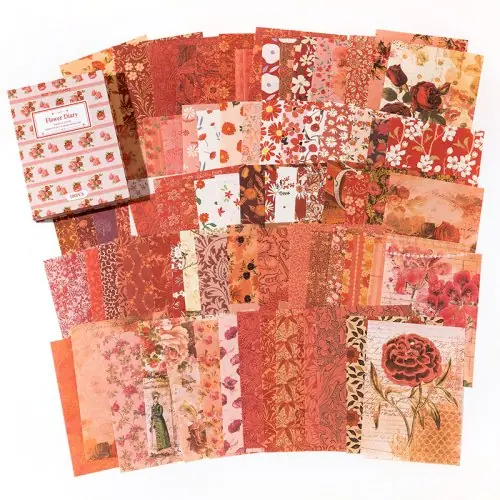 Image de Papier Vintage Floral - 100 Pièces pour Scrapbooking & Décoration