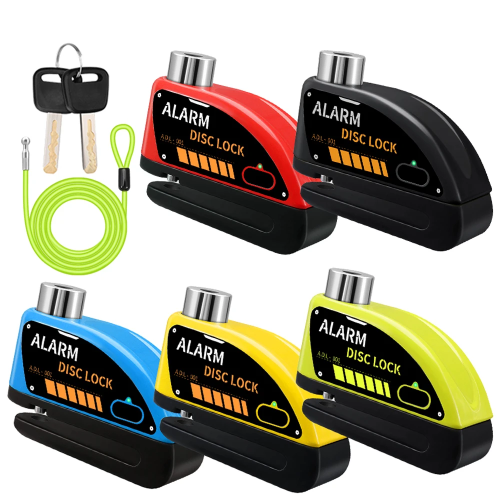Imagen de Sistema de Alarma Antirrobo para Bicicleta y Motocicleta con Freno de Disco, Bloqueo y Sonido de 120dB - Accesorio Recargable para Seguridad Total