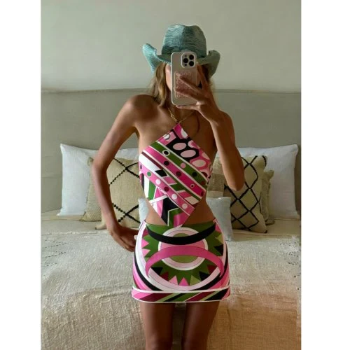 Swimwear and skirt