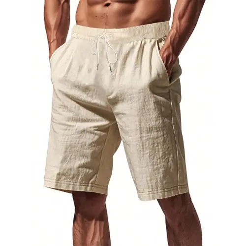 Image de Shorts Homme Lin Coton Été Respirant