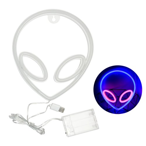Immagine di Alien LED Insegne al neon Logo luminoso Lampada da parete da gioco Divertente atmosfera aliena Illum...