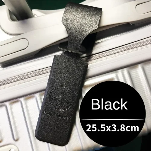 Afbeelding van Mannen Vrouwen Geel PU Lederen Bagagelabel Draagbare Koffer Identificatie Label Bagage Boarding Bag Tag Houder Reisaccessoires