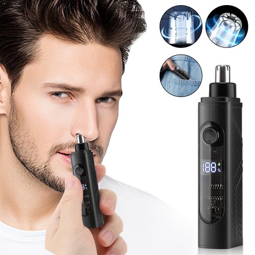 Imagen de Recortador Facial Eléctrico Recargable para Nariz, Orejas y Barba - Corte Húmedo y Seco sin Dolor