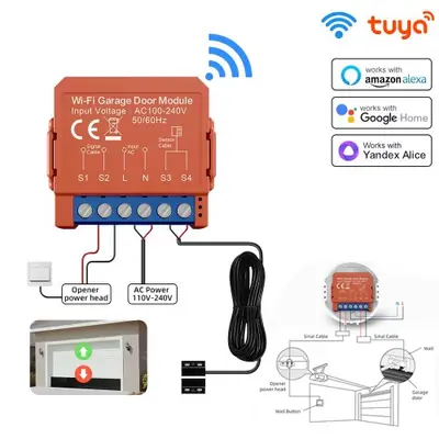 Image de Ouvre-porte de garage WiFi intelligent - Commande vocale & app