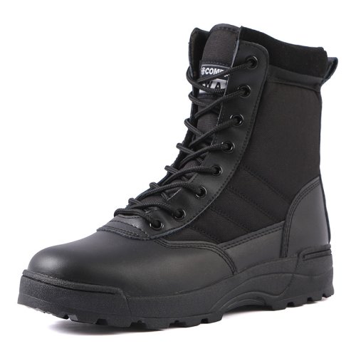 Afbeelding van Unisex Outdoor Wandelschoenen - Zwarte Hoge Woestijnlaarzen met Platform, Comfortabele en Slijtvaste Heren Werklaarzen voor Elke Gelegenheid