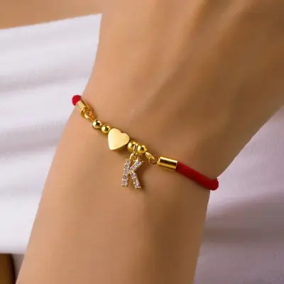 Image de Bracelet Initiale Coeur Or - Cadeau Élégant pour Elle