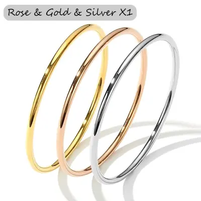 Image de Bracelets Femme Acier Inoxydable - Lot de 3 Plaqué Or