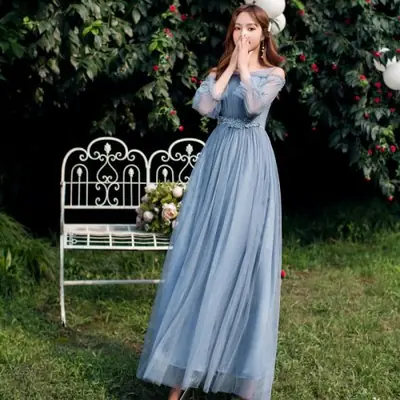 Image de Robe Longue Élégante pour Demoiselle d'Honneur