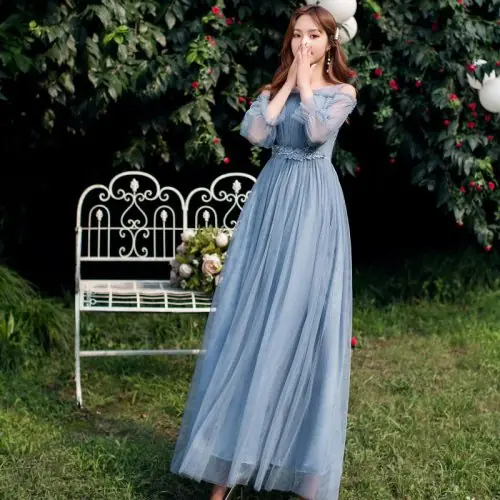 Image de Robe Longue Élégante pour Demoiselle d'Honneur