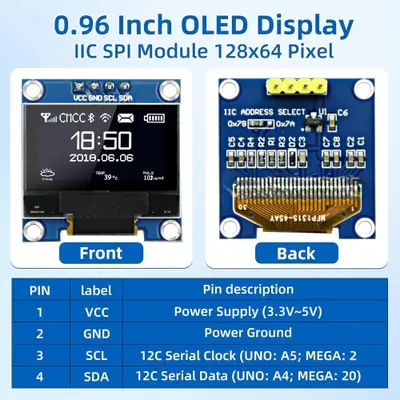Image de Écran OLED 0.96" 128x64 - SSD1306 I2C