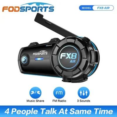 Image de Interphone Moto Bluetooth FX8 Air - Jusqu'à 4 Pilotes