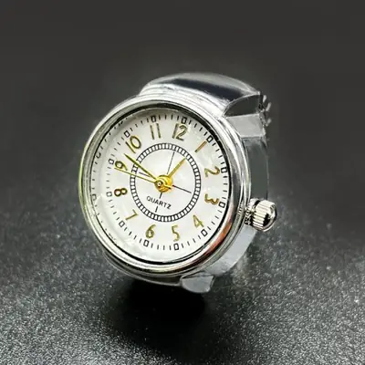 Image de Montre à Doigt Quartz Argentée & Dorée - Style Élégant pour Hommes et Femmes