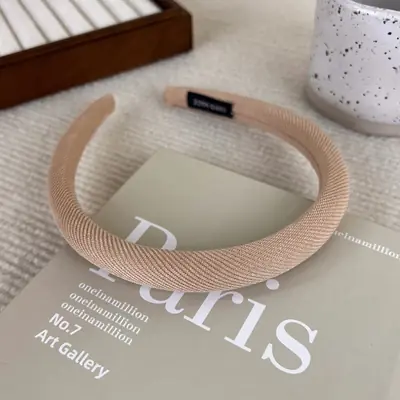 Image de Bandeau Rayé Café - Accessoire de Cheveux Tendance