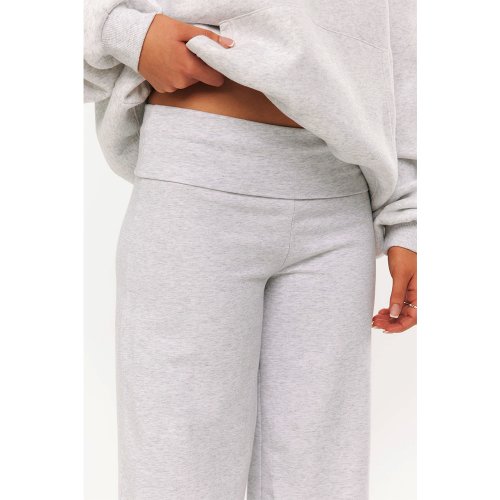 Imagen de Pantalones de Chándal para Mujer con Pierna Ancha, Cintura Elástica y Tiro Bajo, Modelo Holgado y Cómodo para Ropa de Descanso y Salir