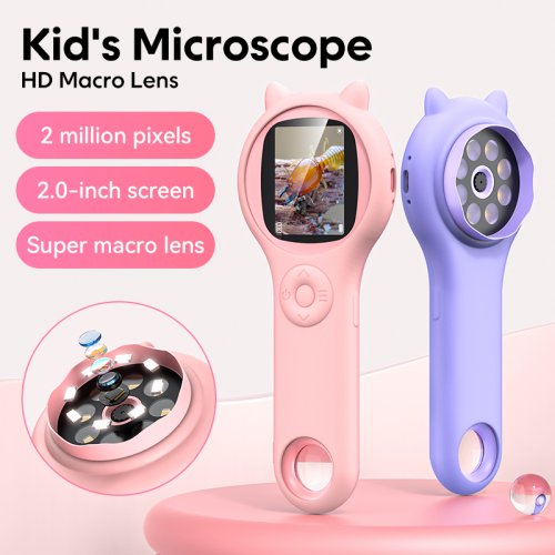 Imagen de Microscopio Óptico Portátil para Niños con Cámara Integrada, 500X de Aumento, Ideal para Explorar el Mundo Microscópico y Fomentar el Aprendizaje Científico