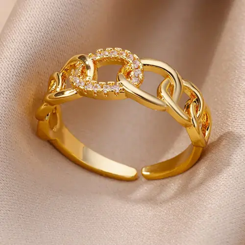 Image de Bagues Zircon Cubique Or - Élégantes & Punk