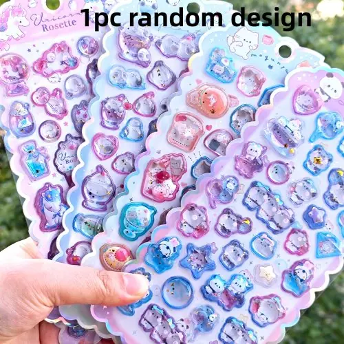 Image de Stickers Mignons Chat Licorne 3D
