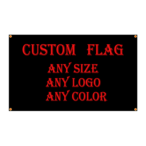 Imagen de Bandera personalizada con impresión a todo color, fabricada en poliéster resistente con ojales de latón, ideal para decoración deportiva, eventos y publicidad interior y exterior