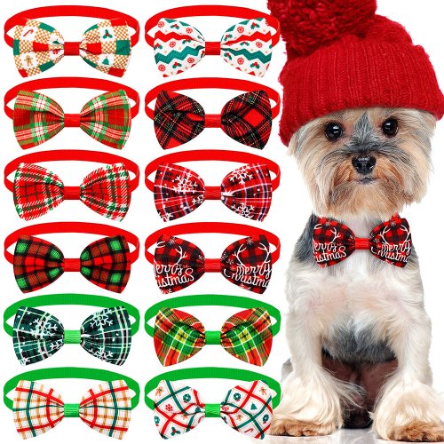 Bild von 50/100pcs kleine Hund Katze Bowties für Weihnachten Hund Bögen Hund Weihnachten Pflege Haustier Hund Welpe Fliege Krawatten für Hunde Lieferungen