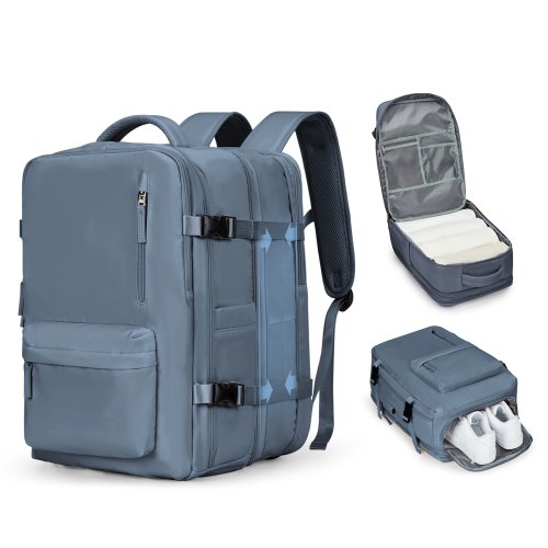 Immagine di Zaino da Viaggio Extra Large per Uomo e Donna, Zaino da Trasporto Scalabile Approvato per il Volo con Scomparto per Laptop, Impermeabile e Ideale per Viaggi e Escursioni