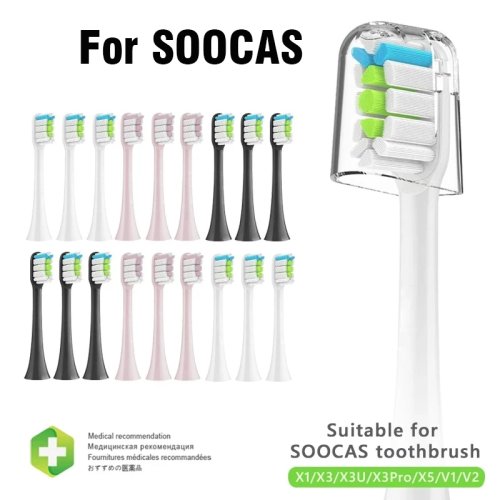 Imagen de Cepillo de dientes sónico, cerdas DuPont de vacío para Xiaomi SOOCAS X3 X5 X3U X1 V1 V2 SOOCARE, cabezales de repuesto suaves