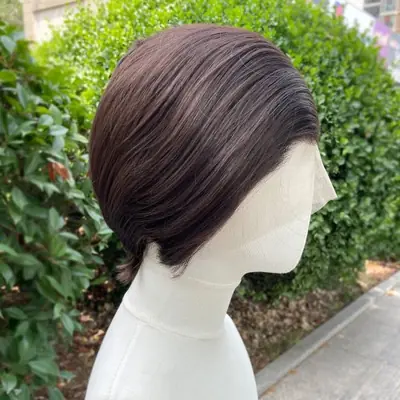 Image de Perruque Bob Synthétique Marron Naturel - Lace Front Sans Colle