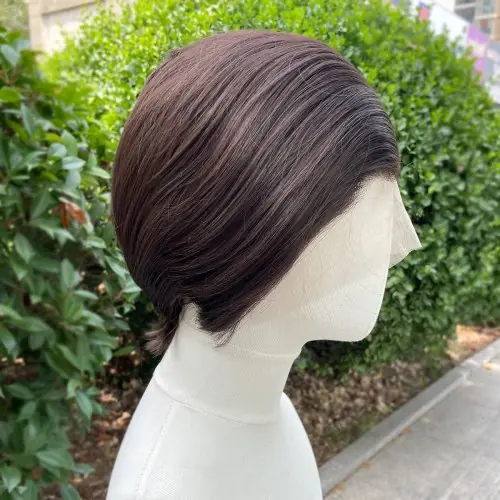 Image de Perruque Bob Synthétique Marron Naturel - Lace Front Sans Colle