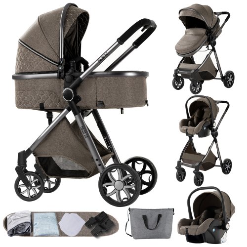 Image de Poussette 3-en-1 Ultra-Légère pour Bébé