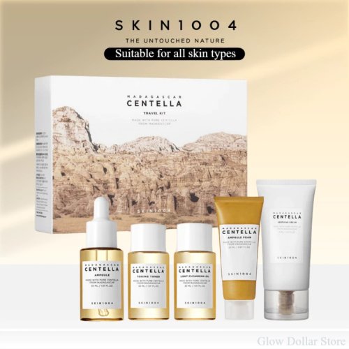 Bild von Skin1004 Madagascar Centella Reiseset – Komplettes Basic Skincare Set mit Toner, Ampulle, Beruhigender Creme, Reinigungsöl und Ampulschaum für empfindliche Haut