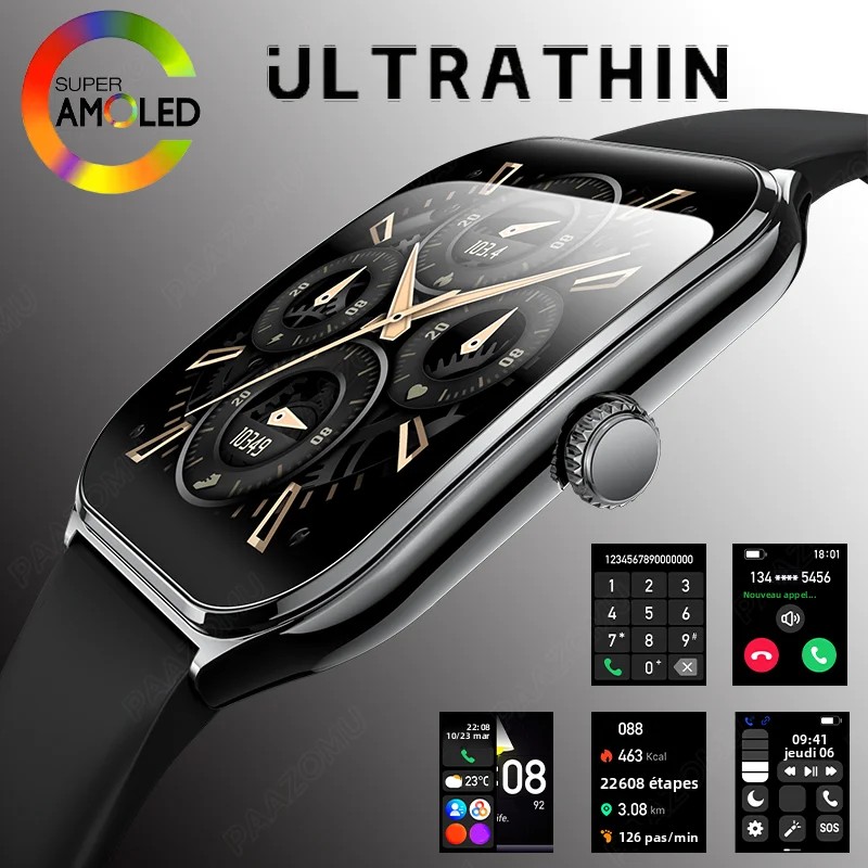 Image de Montre Connectée Ultra Fine avec Écran AMOLED HD