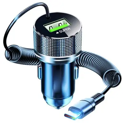 Image de Chargeur Voiture USB 2-en-1 Ultra Rapide