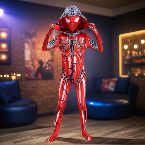 Image de Costume Spider Venom Rouge Enfant - Masque & Combinaison