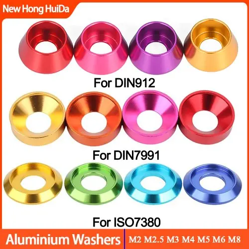 Image de Rondelles Coniques Sphériques en Aluminium Coloré - M2 à M8