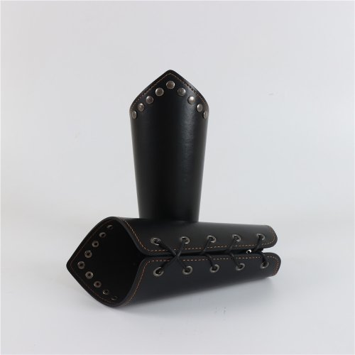 Afbeelding van Middeleeuwse PU-Lederen Armwarmers voor Mannen – Viking, Ridder & Piraten Cosplay Accessoires met Vetersluiting en Bracers