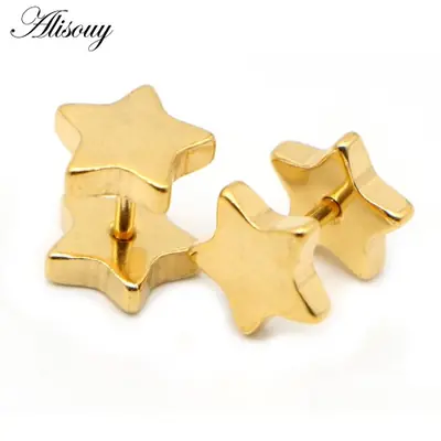 Image de Boucles d'oreilles étoile en acier inoxydable - Style minimaliste & élégant