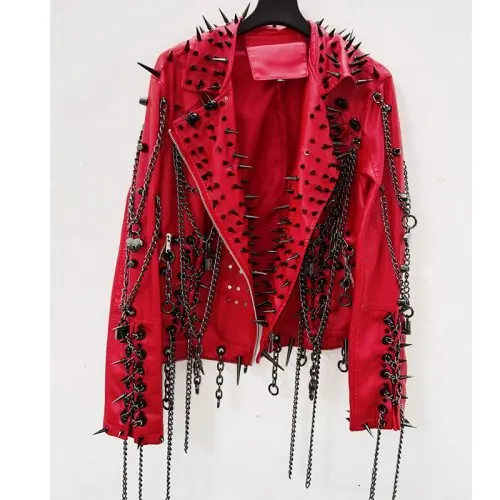 Image de Veste Gothique Y2K Harajuku en Faux Cuir