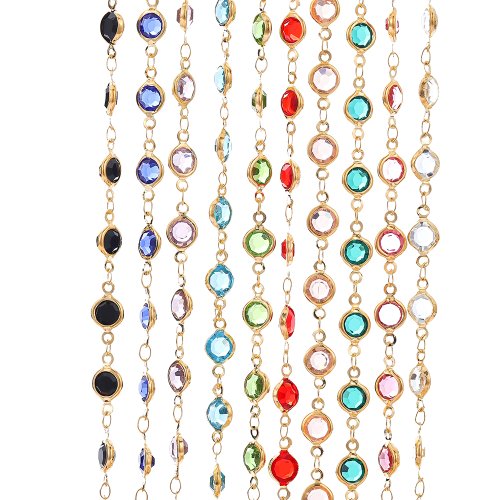Image de Perles de Cristal Colorées 6mm - Chaîne de 1m pour Bijoux DIY