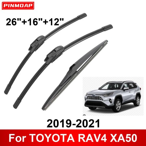 Afbeelding van 6-delige set auto ruitenwisserbladen voor Toyota RAV4 XA50 (2019-2021) – Voor- en achterruitwisser met hoge kwaliteit rubberborstels
