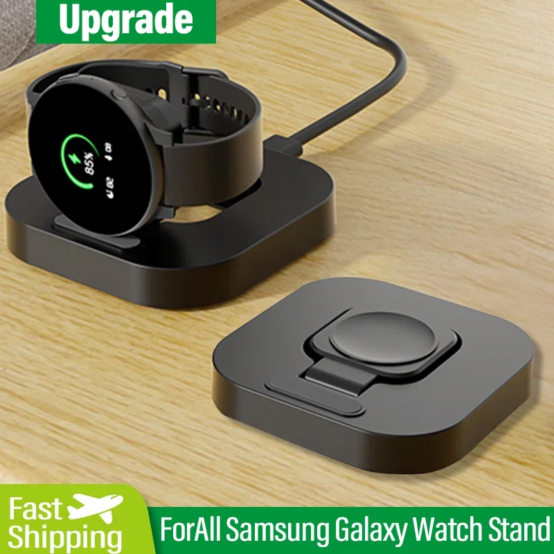 Image of Wireless Charging Stand for Samsung Galaxy Watch 6, 5, 4, 3, Pro 45mm, 40mm, 44mm, Active 2, Classic – Type-C Fast Charging Dock Station