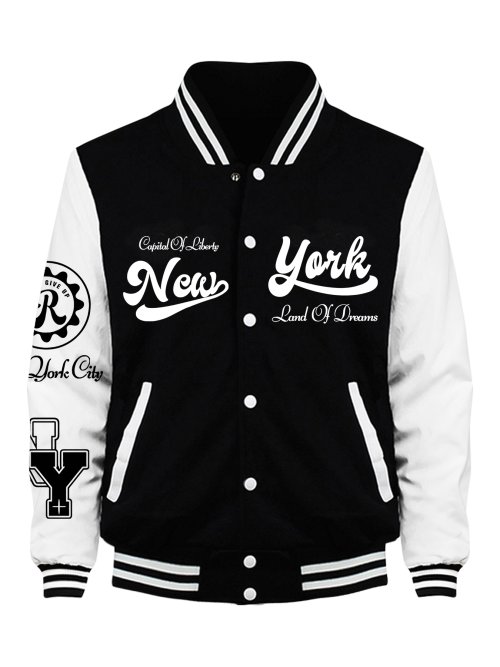 Immagine di Maglia da Baseball Uomo New York – Cappotto Morbido Retro in Pile, Giacca Americana alla Moda per Autunno e Inverno