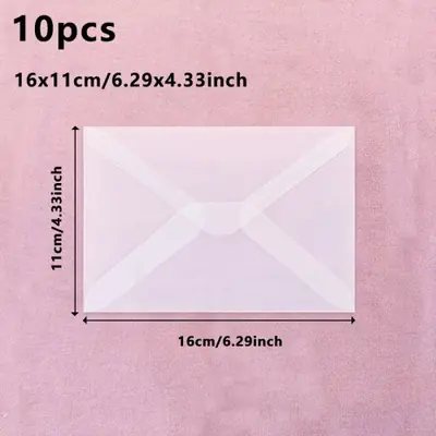 Image de Enveloppes Translucides Vierges 16x11 cm - Lot de 10 à 50 Pièces
