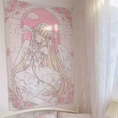 Image de Tapisserie Rose et Or Angélique - Décoration Chambre Ins