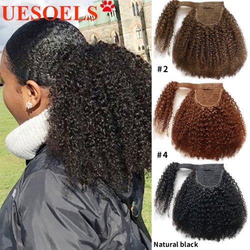 Immagine di Estensioni Capelli Afro Ricci Clip-in Brasiliane 100% Remy